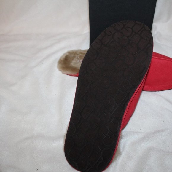 NIB‎ UGG MEN\'S SUEDE SHEARLING SCUFF SLIP ON SLIPPERS RED main image 6